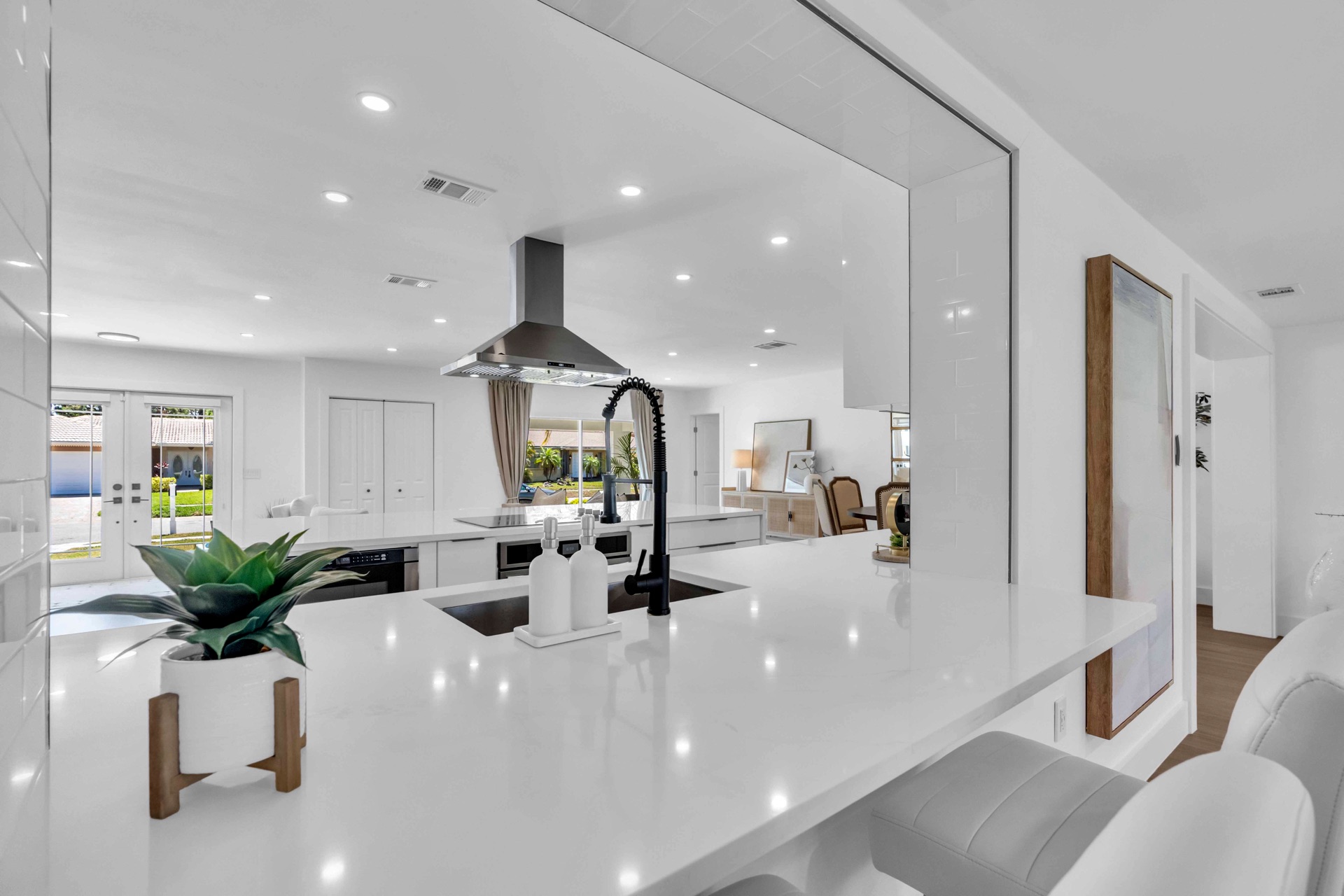 Open-concept chef's kitchen with premium appliances